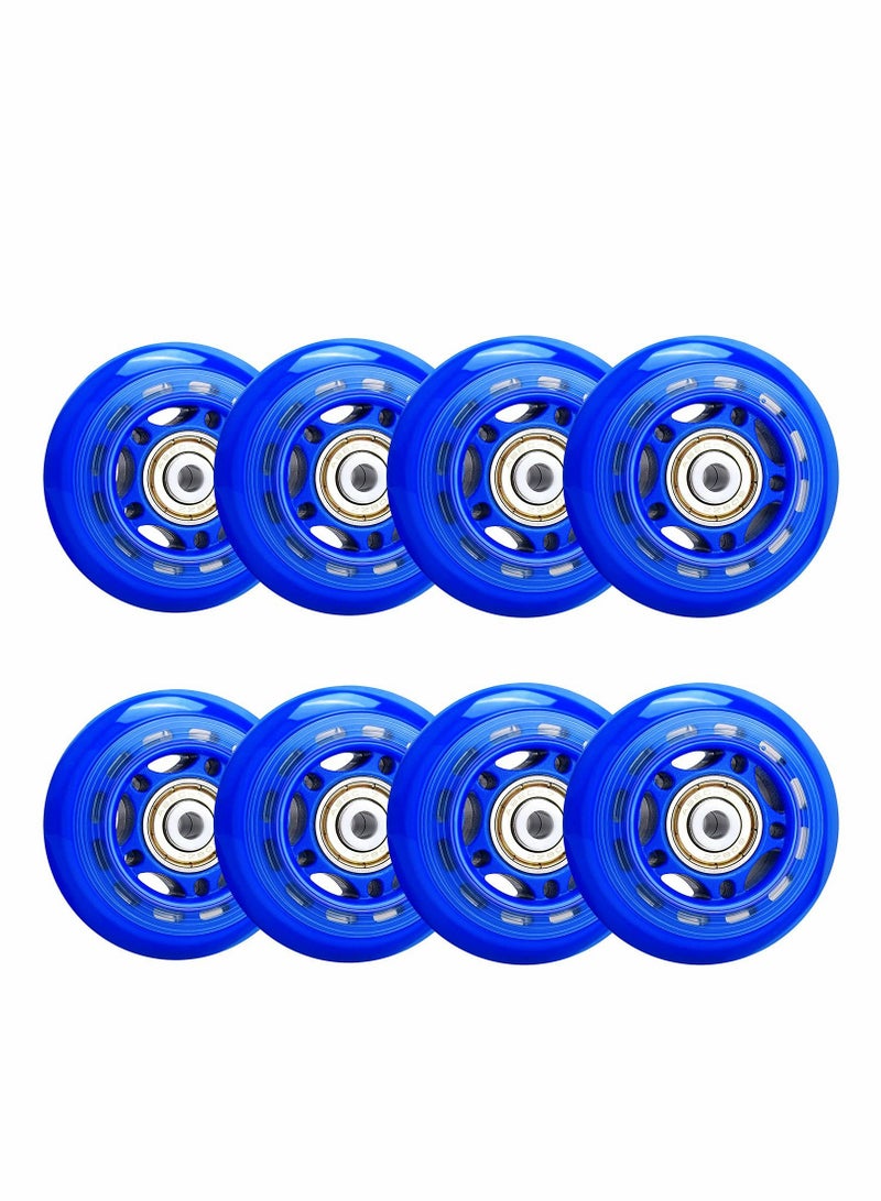 8 Pack 64mm, 82A/84A Inline Skate Wheels with ABEC-7 Bearing, Indoor/Outdoor Roller Skate Wheels, Roller Blade Skating Wheels, Training Wheels for Scooters,Beginner  Roller Blades Replacement Wheel - Image 4